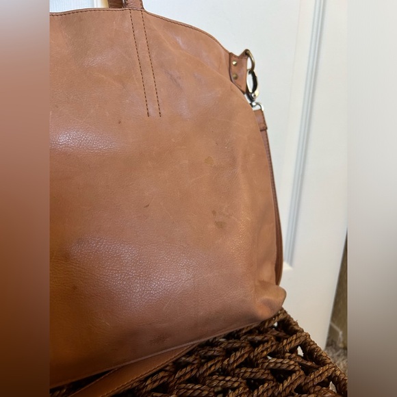 Lucky Brand brown leather tote with matching coin purse *PROJECT BAG* - Picture 7 of 13